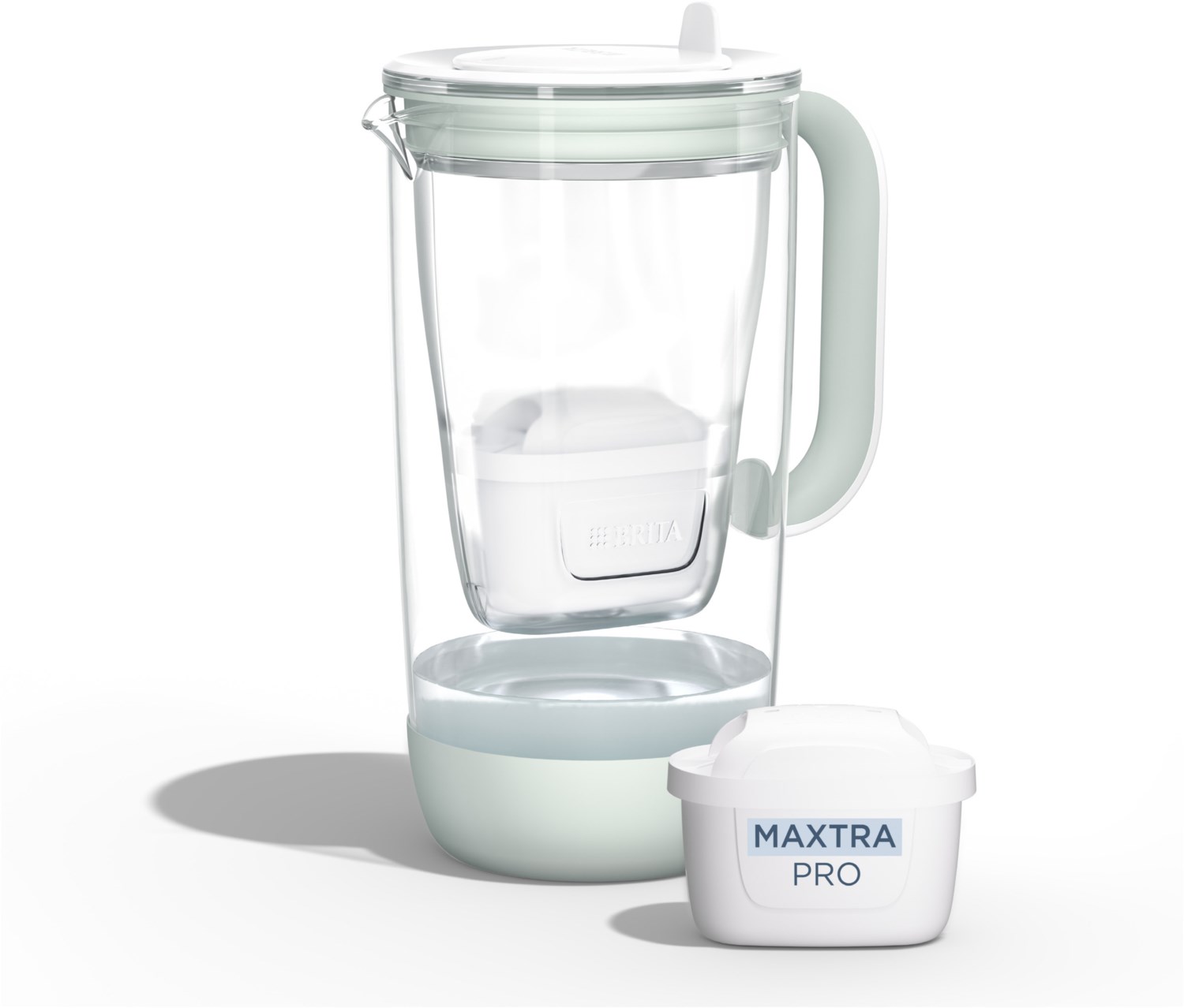 Glas Wasserfilter-Kanne Model One Tischwasserfilter hellgrün