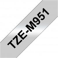 TZe-M 951 Schriftband silber-metallic(matt)/schwarz