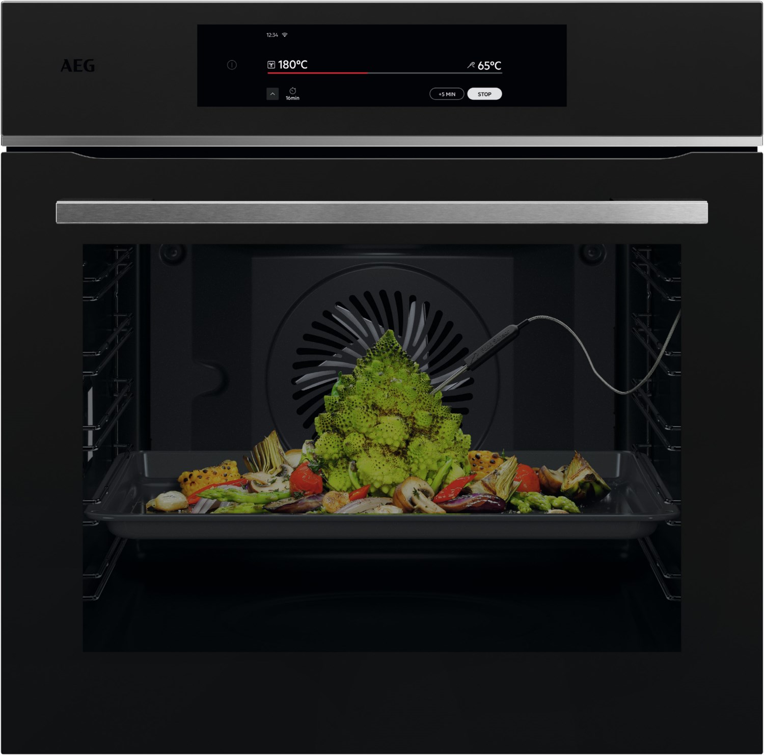 TT9PB83FAT Einbaubackofen matt black, 71 l, Pizza-Stufe, Dörren, schnelles Vorheizen, Hefeteig-Gärstufe, Brotback-Stufe, WLAN