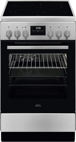 CCB544BGBM Elektroherd mit Glaskeramikfeld edelstahl/cleansteel, 57 l, Pizza-Stufe, Heißluftgrill, 50 cm breit, A, 4 Kochzonen