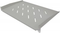 19" Fachboden 1HE (300mm) Frontmontage, perforiert grau