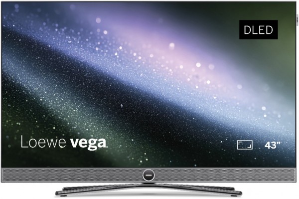 vega 43 108 cm (43") LCD-TV mit LED-Technik alu brushed/black, 4K Ultra HD, Smart-TV, 120 Hz, Sprachsteuerung