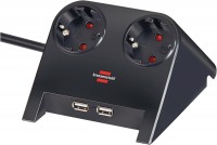 Steckdosenleiste 2-fach (1,8m) Desktop-Power schwarz poliert