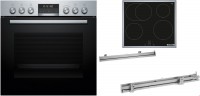MKHSTEELP Herdset mit Induktionskochfeld bestehend aus HEG578BS4+NIF64RCB5E+HEZ638000 edelstahl + edelstahl