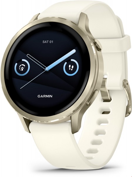 Venu® 4 (41mm) Fitness-Smartwatch mit Silikon-Armband (18mm) beige/lunargold/bone