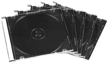 CD-Leerhülle SlimLine, 100er-Pack transparent/schwarz