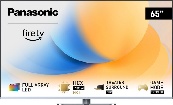 TV-65W93AE8 164 cm (65") LCD-TV mit Full Array LED-Technik silber, 4K Ultra HD, Smart-TV, 120 Hz, DVB-T2/DVB-C/DVB-S2, Sprachsteuerung