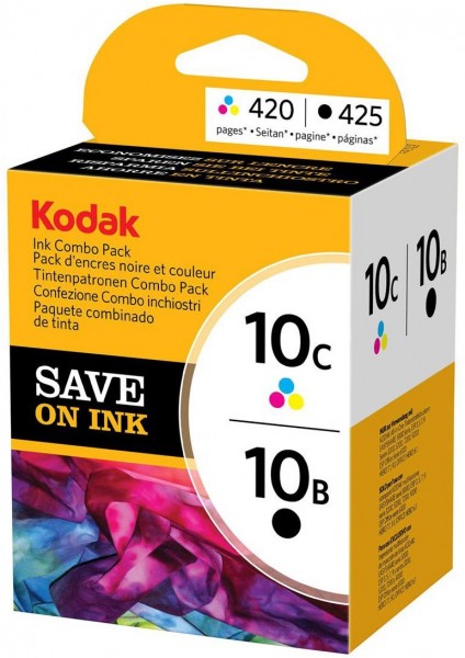 2 Kodak 10 Drucker Tintenpatronen Schwarz/Farbe 