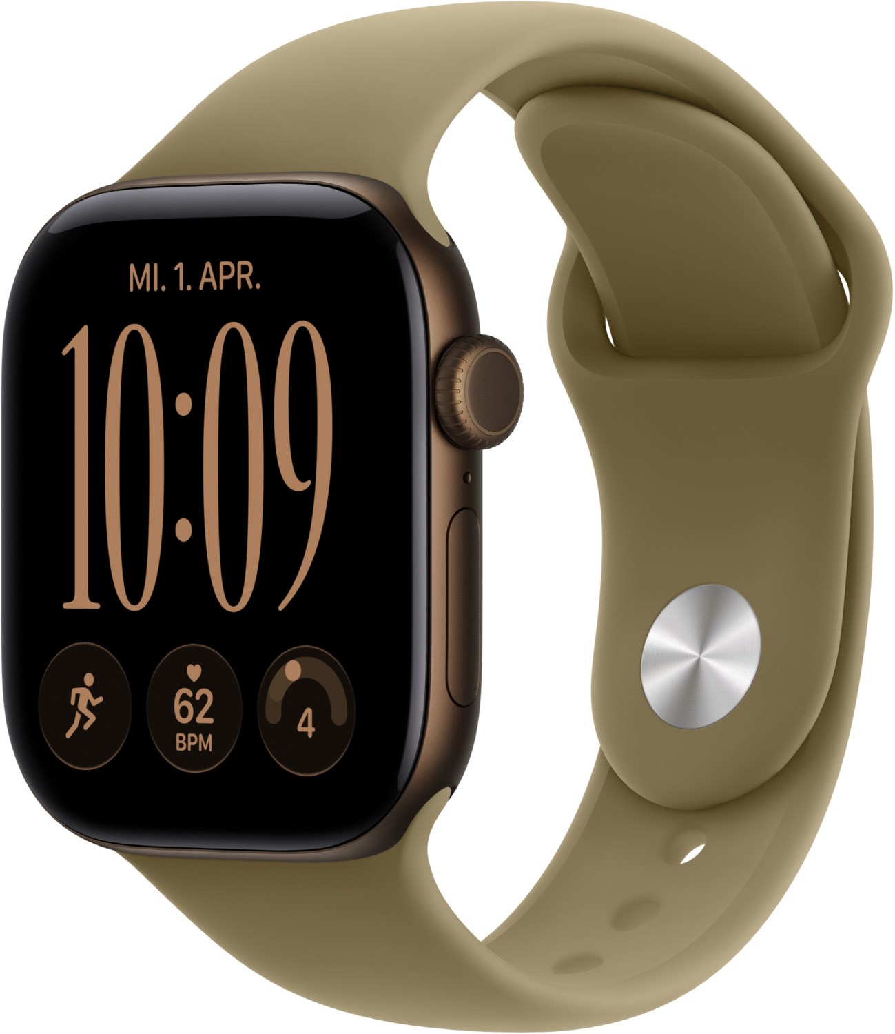 Apple Watch Series 12 (46mm) GPS+5G Smartwatch Alu mit Sportarmband M/L dunkelbronze/oliv