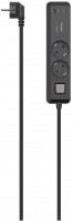Steckdosenleiste 2-fach (1,4m) schwarz/grau