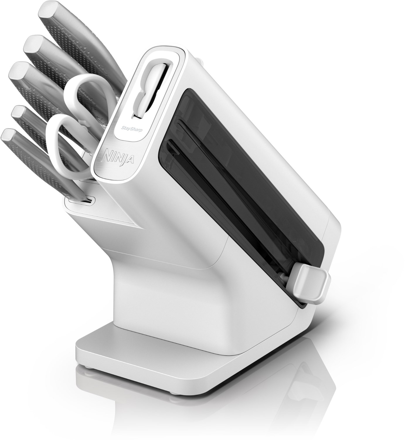 StaySharp Messerblock mit Schleifer weiß/edelstahl