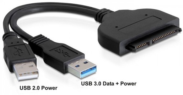 SATA 6Gb/s > USB 3.0-A Stecker Konverter schwarz