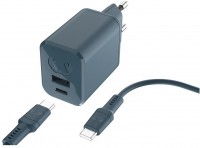 USB-A+C Mini Charger PD (45W) inkl. USB-C Kabel (2m) dive blue